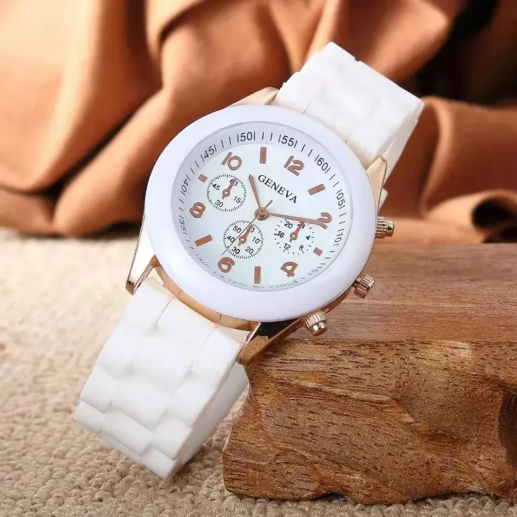 Geneva Watch White Rose Gold – Silicon strap