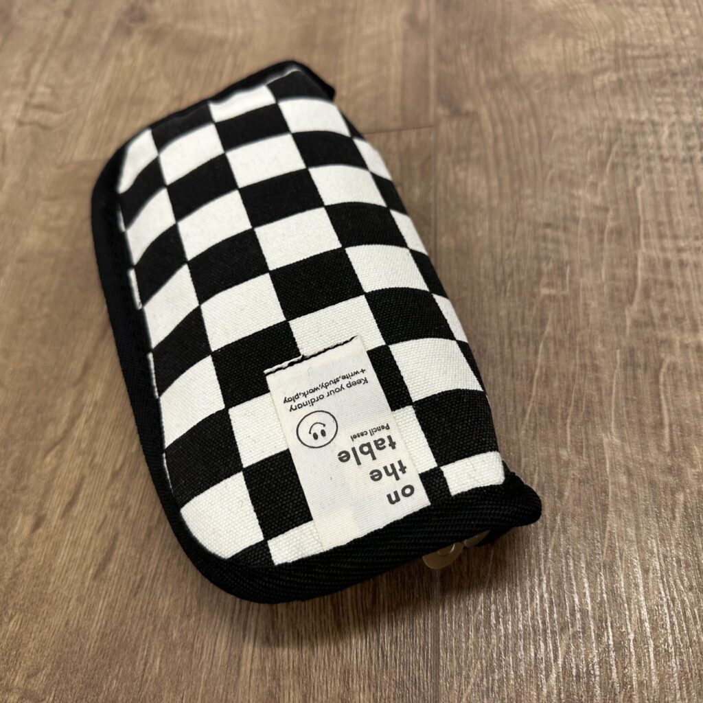 "On the Table" checkerboard pencil case